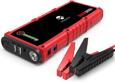 MOOCK 1500A Peak 20800mAh Car Jump Starter (up to 8.0L Gas, 6.0L Diesel Engine) 12V Auto Battery Booster, Portable Power Pack Phone Charger with Smart Charging Port, Built-in LED Light