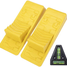 Homeon Wheels RV Leveling Blocks Wheel Chocks Heavy Duty Trailer Leveler Blocks 2 Pack for Trailers Campers, Tire Chocks for Caravan Truck Van SUV (Camper Leveling Blocks Two Locking Chocks)