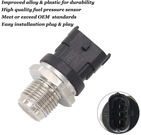 0281006327 Fuel Injection Fuel Rail Pressure Sensor for 2007-2012 Dodge Ram 2500 3500 6.7L Cummins Replace OE 0281006327 028102850 5261237
