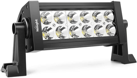 Nilight LED Light Bar 2PCS 7.5 Inch 36W Spot Led Fog Lights Driving Light Roof Bumper Light Bars for Jeep Ford Trucks Boat , 2 Years Warranty
