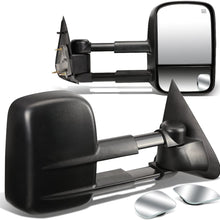 DNA Motoring TWM-020-T111-BK+DM-074 Pair of Towing Side Mirrors + Blind Spot Mirrors