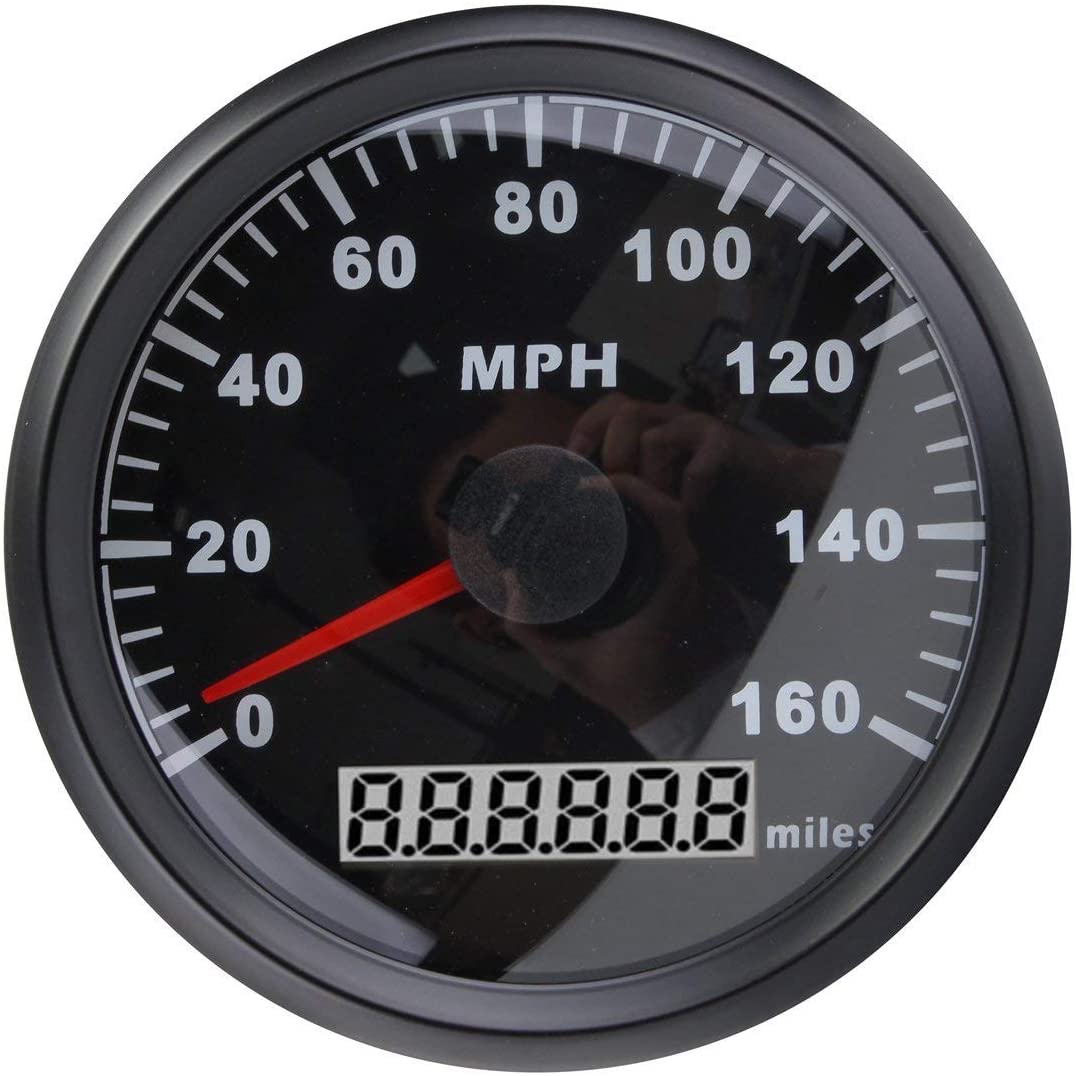 ELING Universal MPH GPS Speedometer Odometer 160MPH for Car Motorcycle Tractor Truck with Backlight 85mm 12V/24V