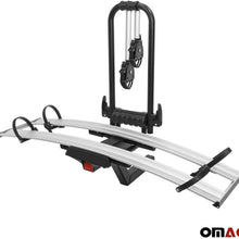 OMAC Auto Accessories Foldable Bike Rack Hitch Mounted | 2 Bicycle Carrier Racks Aadjustable Hitches Suitable for Electric Bikes and Fat Bikes