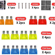 Automotive 12V/24V 6-Way Blade Holder Fuse Box Block Case with Negative for Auto Car Boat Marine Trike