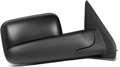 Right Passenger Side Black Manual Adjustment Flip Up Rear View Side Towing Mirror Replacement for Dodge Ram Truck 02-09
