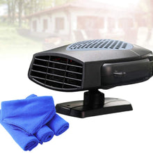Wakauto 24V Car Heater Defroster Winter Car Heater Warmer Snow Defogger Anti-fog Safe Driving Cleaner 360 Degree Rotation with Towel (Grey)