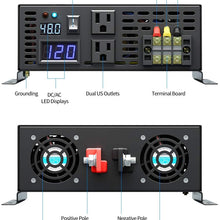 WZRELB Pure Sine Wave 4000W (8000W Surge) 48VDC 120VAC Power Inverter - Solar, RV (RBP400048)