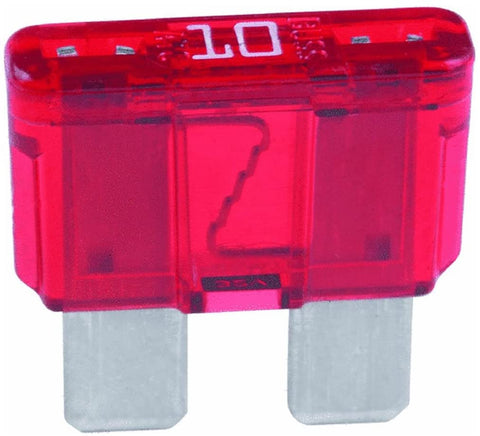 Bussmann BP/ATC-10ID Red ATC 10 Amp easyId Illuminating Fast-Acting Automotive Blade Fuses - 2 per Card