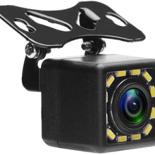 UNITOPSCI Car Backup Camera Vehicle Rear View Reversing Camera 170 Wide Angle HD CCD 12 LEDs Night Vision Waterproof with 6M Video Cable for 12V Universal Cars