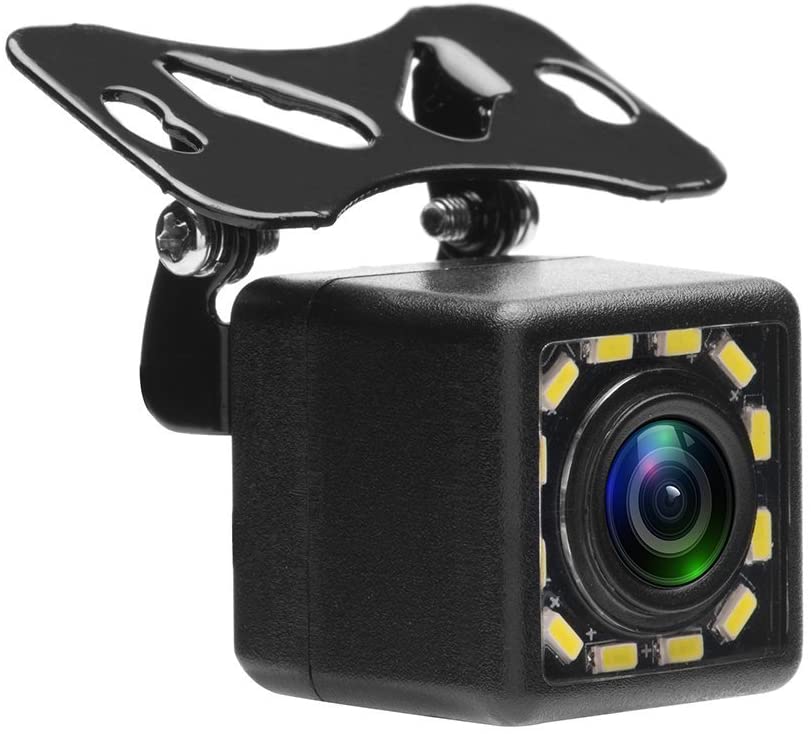 UNITOPSCI Car Backup Camera Vehicle Rear View Reversing Camera 170 Wide Angle HD CCD 12 LEDs Night Vision Waterproof with 6M Video Cable for 12V Universal Cars