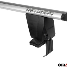OMAC Auto Exterior Accessories Roof Rack Crossbars | Aluminum Smooth Silver Lockable Roof Top Cargo Management Racks | Luggage Ski Kayak Carriers Set 2 Pcs | Fits Chrysler 300 2011-2014