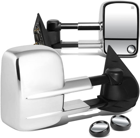 DNA Motoring TWM-003-T111-CH+DM-SY-022 Pair of Towing Side Mirrors + Blind Spot Mirrors