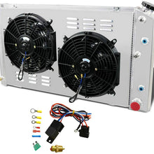 ALLOYWORKS 4 Row Core Aluminum Radiator+Shroud Fan+Relay For 1968-1990 Chevy C/K Series 10 20 30 Pickup/Chevelle El Camino/Buick/GMC
