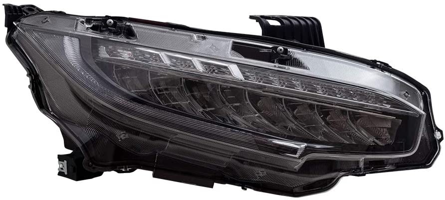 Brock Replacement Passenger LED Headlight Compatible with 16-19 Civic