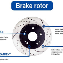 Atmansta QPD10061 Front Brake kit with Drilled/Slotted Rotors and Ceramic Brake pads for 2009 2010 Pontiac Vibe|2010-2017 Toyota Corolla|2009-2013 Toyota Matrix