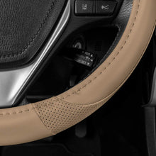 Motor Trend SW-809-BG Beige Classic Stitch Perforated Simulated Leather Steering Wheel Cover
