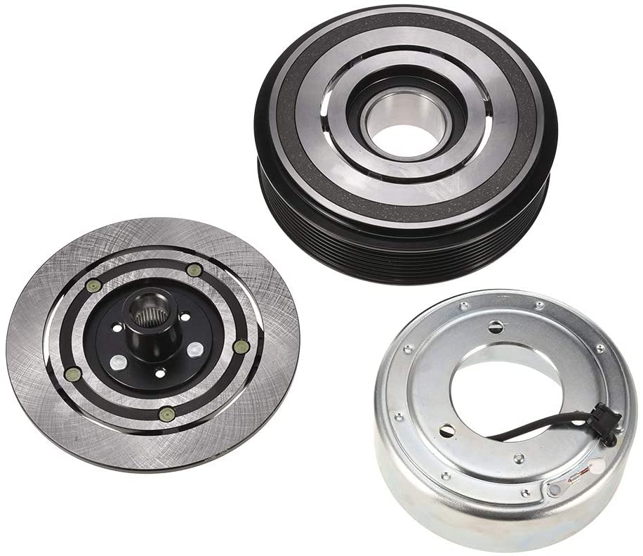 Catinbow AC Compressor Clutch Assembly 2046540 Repair Kit with Pulley Bearing, Electromagnetic Coil & Plate for TM31 8 Groove 12 Volt