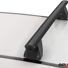 OMAC Auto Exterior Accessories Fixed Point Roof Rack Crossbars | Aluminum Black Lockable Roof Top Cargo Management Racks | Luggage Ski Kayak Carriers Set 2 Pcs | Fits Ford Transit Connect 2010-2013
