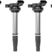 Ignition Coil Pack Set of 4 fit Toyota Corolla| Matrix| Prius| Scion IM| Scion XD| Lexus CT200H| Pontiac Vibe & More Replaces# UF-596, UF-619, 90919-02252, 90919-02258