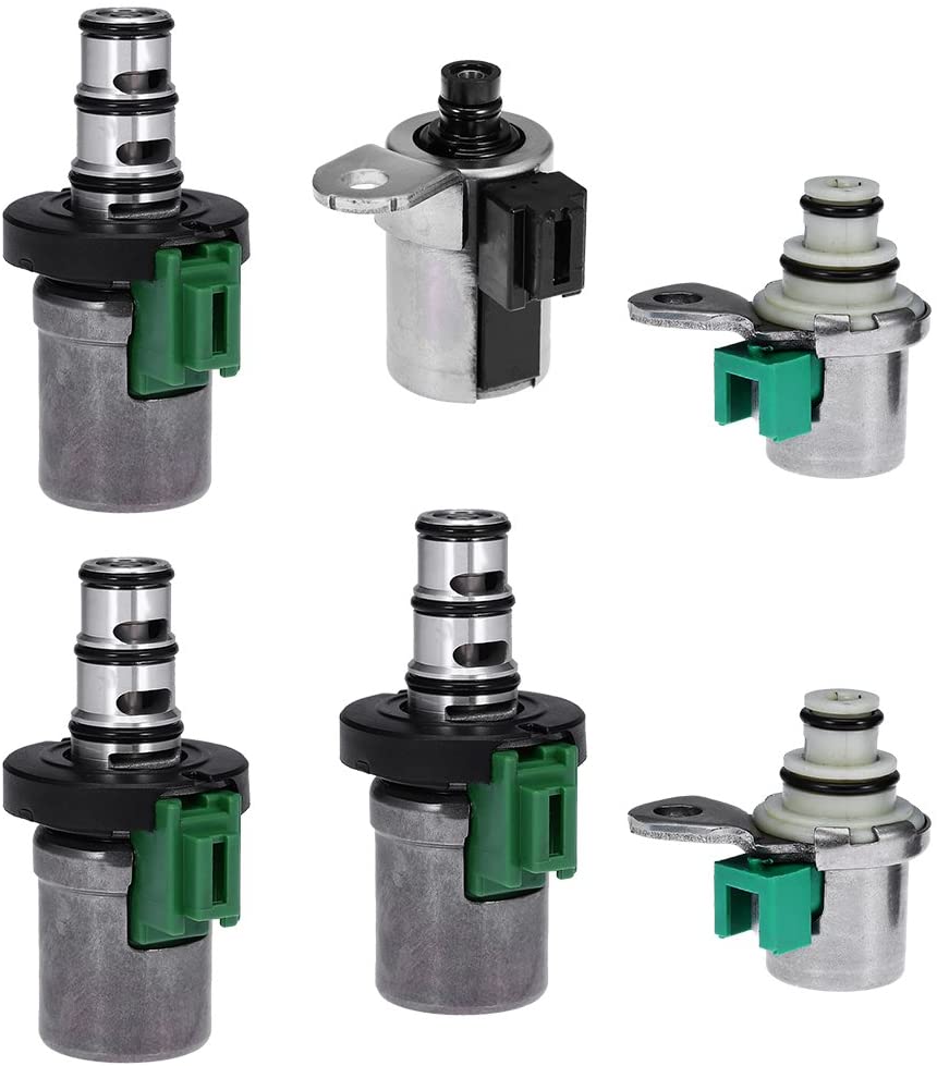 Transmission Solenoid Set 4F27E Replacement for Ford Fiesta Focus Mazda 2 3 5 6 CX-7 Shift A&B Solenoid Set Pwm Epc Solenoids (6Pcs)