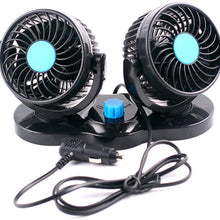 TUTU-C 12V 24V Mini Electric Car Fan Low Noise Summer Car Air Conditioner 360 Degree Rotating 2 Gears Adjustable Car Fan Air Cooling Fan (12V)