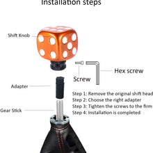 Bashineng Stick Shifter Knob Dice Style Gear Shift Head for Most Manual Automatic Cars (Red)