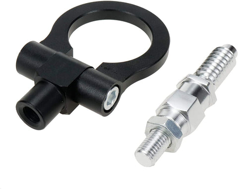 Modengzhe Track Racing Tow Hook, Rear Front Bumper Mounting Aluminum Alloy Trailer Towing Ring, Dual Threaded End Compatible with European Models & BMW E Series