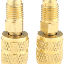 WENJING Be Quiet Mall 2Pcs R410a Straight Adapter 5/16" SAE Female 1/4" SAE Male Charging Hose to Vacuum Pump for Mini Split Air Conditioners