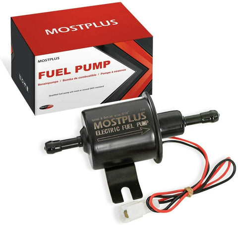 MOSTPLUS Universal Low Pressure Gas Diesel Inline Metal Solid Petrol 12V Heavy Duty Electric Fuel Pump Compatible with Motorcycle Carburetor ATV HEP-02A