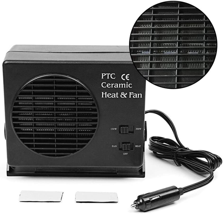 2 in 1 Universal 12V Electric Vehicle SUV car Heater, Portable Ceramic Heating and Cooling Dryer, Warmer Fan defogger defroster 150/300W