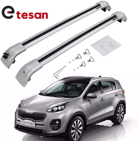 2 Pieces Cross Bars Fit for KIA KX5 2016 2017 2018 2019 2020 2021 Silver Cargo Baggage Luggage Roof Rack Crossbars