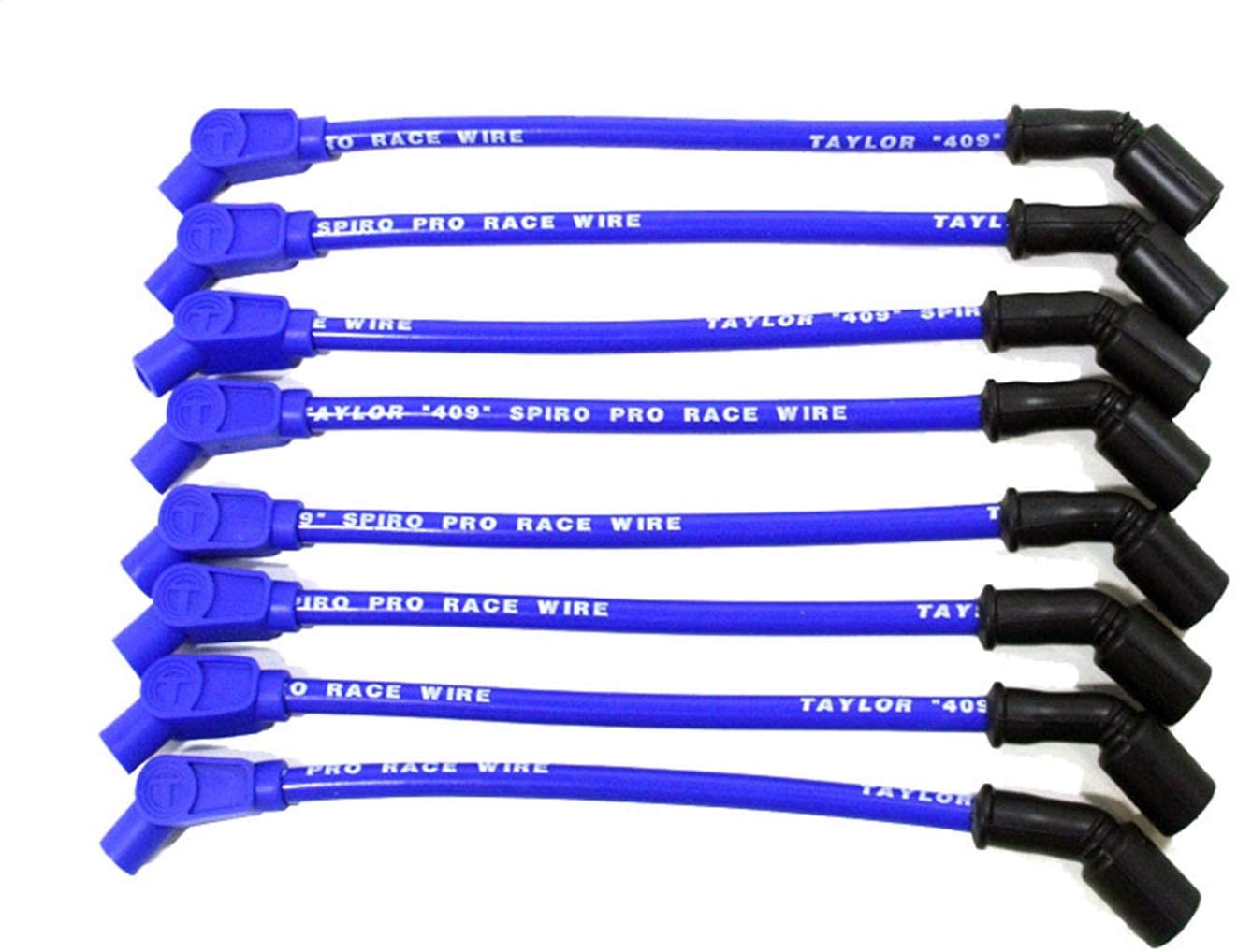Taylor Cable 79614 409 Spiro-Pro 10.4mm Ignition Wire Set Blue For Vehicles w/LS Truck Headers 11.75 in. 135 Deg. Plug Boot 409 Spiro-Pro 10.4mm Ignition Wire Set