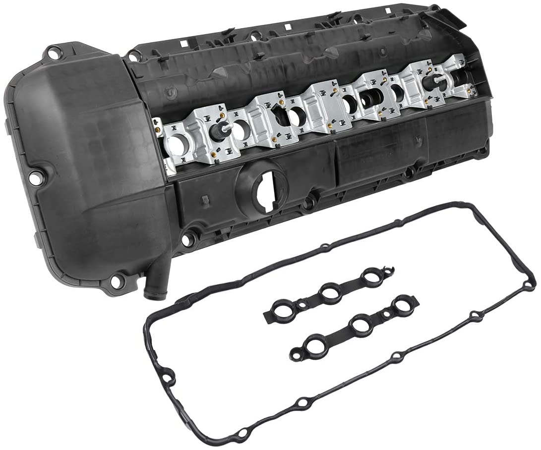 X AUTOHAUX Car Camshaft Engine Valve Cover with Gasket Set 11121432928 for BMW 323Ci 323i 325Ci 325i 325xi 328Ci 328i