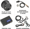 GlowShift Tinted 7 Series Digital Wideband Air/Fuel Ratio AFR Gauge Kit - Includes Oxygen Sensor, Data Logging Output & Weld-in Bung - Smoked Lens - Blue LED Display - 2-1/16
