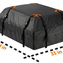 Zento Deals Waterproof Car Rooftop Cargo Bag 15 Cubic Feet, Large Storage, Carrier with Heavy Duty Straps, Fits All Racks, for Cars Side Rails Cross Bars or Basket
