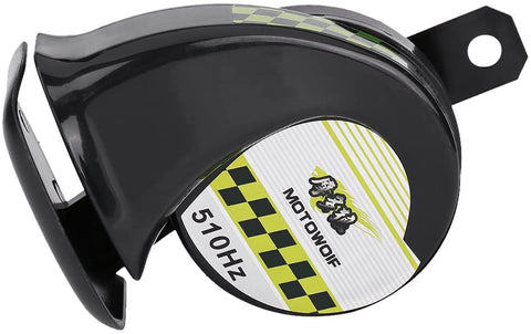 12V Motorcycle Horn,Universal Loud Electric Snail Horn for Motorcycle or Car 110dB 510HZ Motorbike Loud Speaker (Black)