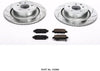Power Stop K2986 Rear Z23 Carbon Fiber Brake Pads with Drilled & Slotted Brake Rotors Kit