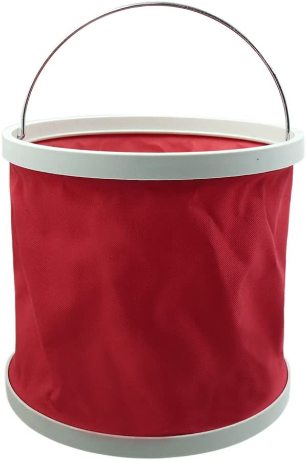Uxcell a17082100ux0147 Red Outdoor Camping Folding Bucket Collapsible Water Container Car Storage