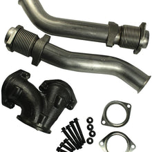 JDMSPEED New Powerstroke Turbo Diesel With Hardware Bellowed Up Pipe Kit 679-005 Replacement For Ford 7.3L 99-03