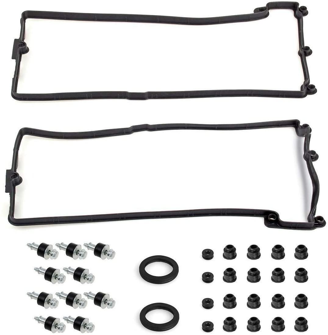 Ensun Engine Valve Cover Gasket set Left & Right for BMW E60 E63 E64 E70 X5 N62 Replaces# 11127513194, 11127513195