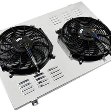 OzCoolingParts 73-91 Chevy C/K/R Series Fan Shroud Kit, Aluminum Radiator Louver Shroud + 2 x 12" Cooling Fan Kit for 1973-1991 Chevy C10 C20 C30 K10 K20 K30 Pickup Trucks Suburban Blazer/GMC Jimmy