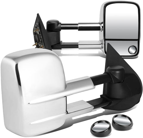 DNA Motoring TWM-002-T111-CH+DM-SY-022 Pair of Towing Side Mirrors + Blind Spot Mirrors