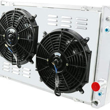 OzCoolingParts Pro 3 Row Core Aluminum Radiator + 2 x 12" Fan w/Louver Shroud + Thermostat/Relay Wire Kit for 1982-1992 83 84 85 86 87 88 89 90 91 Chevy Camaro P20 P30/Pontiac Firebird/GMC P2500 P3500