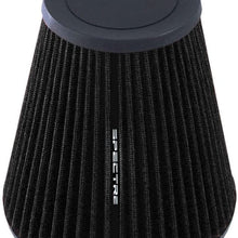 Spectre Universal Clamp-On Air Filter: High Performance, Washable Filter: Round Tapered; 3 in (76 mm) Flange ID; 8.906 in (226 mm) Height; 6.5 in (165 mm) Base; 3.531 in (90 mm) Top, SPE-HPR9610K