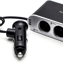 Xotic Tech 1 Set Car Cigarette Lighter Adapter 3 Socket, 12V Cigarette Lighter Splitter with USB Charging Ports, Car Charger w/Switches for Cell Phone Tablet