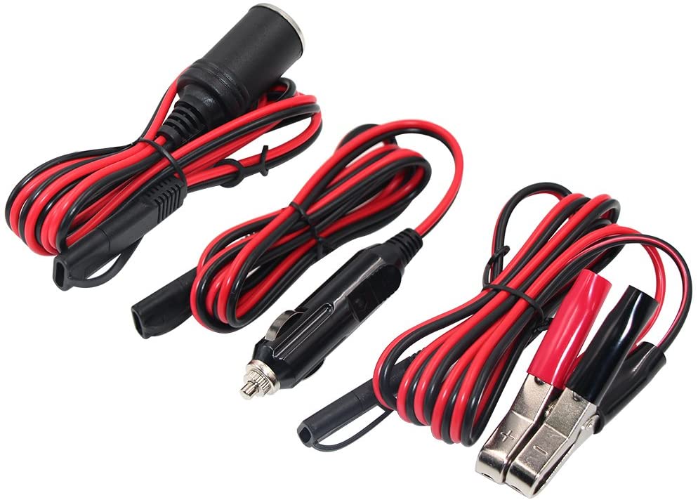 4.5FT Battery Charger Cable Car Alligator Clips Cigarette Lighter Male Plug Adapter Kit Trickle Charger Socket Auto Sae 2Pin Charging Alligator Clamp Batteries Chargers Solar Panels Extension Cable
