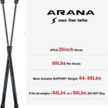 ARANA Qty(2) C16-08053 20 inch Force 80 Lbs/356 N Per Shock Gas Prop Struts 20" for Tonneau Cover Boat Engine Cover RV Basement Door Bed Cover Large TV Cabinet Lid Camper Kitchen Door