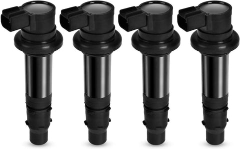 4Pcs Ignition Coil 5VY-82310-00-00 Compatible With Yamaha 2003-2007 YZF-R6 2006-2009 YZF-R6S 2002-2006 YZF-R1 2006-2014 FZ1 2009-2016 Vmax 1700 2015 FZS1