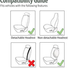 TLH Royal Leather Seat Covers Front Set, Airbag Compatible, Beige Black Color-Universal Fit for Cars, Auto, Trucks, SUV