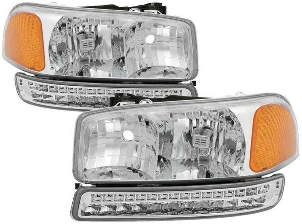 ( xTune ) GMC Sierra 99-06 /Yukon 00-06 ( Don‘t fit Denali and C3 Model ) Headlights & LED Bumper Lights - Chrome